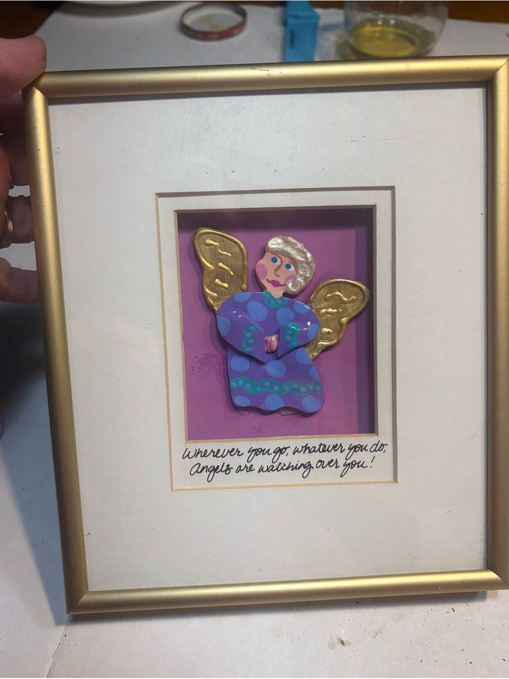 Bright Star Designs angel shadow box framed wall hanging